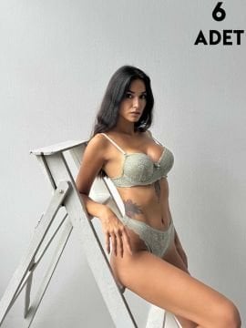 Cansoy 641 Haki Fiesta Dantelli Balenli Destekli Sütyen Takım 6'lı
