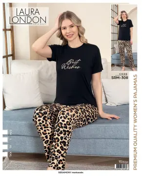 Laura London 308 (S-M-L-XL-XXL) Ring Viskon Kısa Kollu Bayan Pijama Takım 4'lü