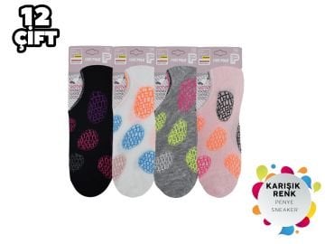 XGRİ POLO 23-14 3'lü Bayan Penye Sneakers 12'li
