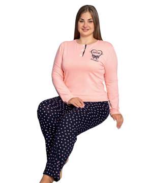 Polcan 10339 Uzun Kollu Düğmeli Bayan Pijama Takımı