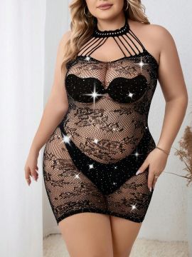 Vivaldy 3815 Battal Bayan Taşlı Vücut Çorabı