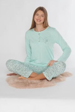 Alperi 790-75 (M-L-XL-XXL) Bayan Uzun Kollu Pijama Takım 4'lü