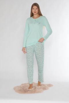Alperi 790-75 (M-L-XL-XXL) Bayan Uzun Kollu Pijama Takım 4'lü