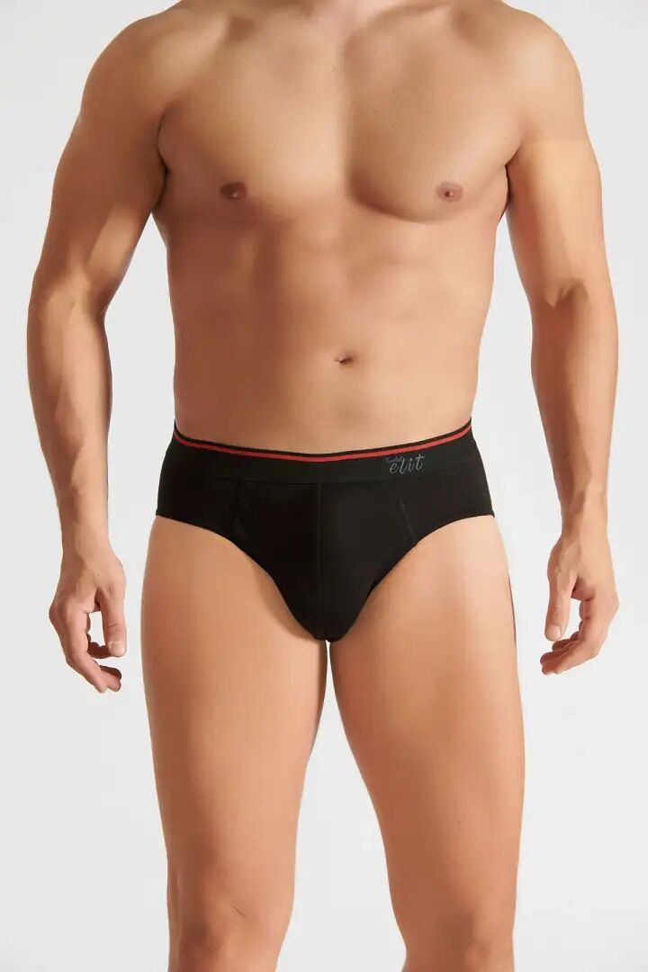 Tutku Elit 1351 Elestan Erkek İnce Bel Kemerli Slip Külot SİYAH - S