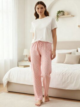 Dondeza 5088 (M-L-XL) Desenli Fitilli Bayan Tek Alt Pijama 6'lı