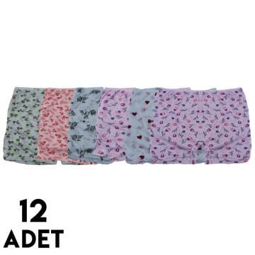 Menbox 4102 Desenli Kız Çocuk Boxer 12'li