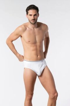Tutku Elit 1351 Elestan Erkek İnce Bel Kemerli Slip Külot BEYAZ - L