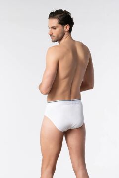 Tutku Elit 1351 Elestan Erkek İnce Bel Kemerli Slip Külot BEYAZ - XXL