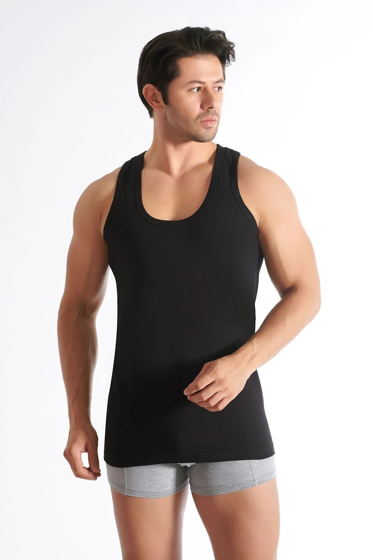 Seher 0001 Renkli Erkek Penye Atlet 6'lı