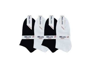 BELYY (35-38) Dikişsiz Unisex Patik Çorap 12'li