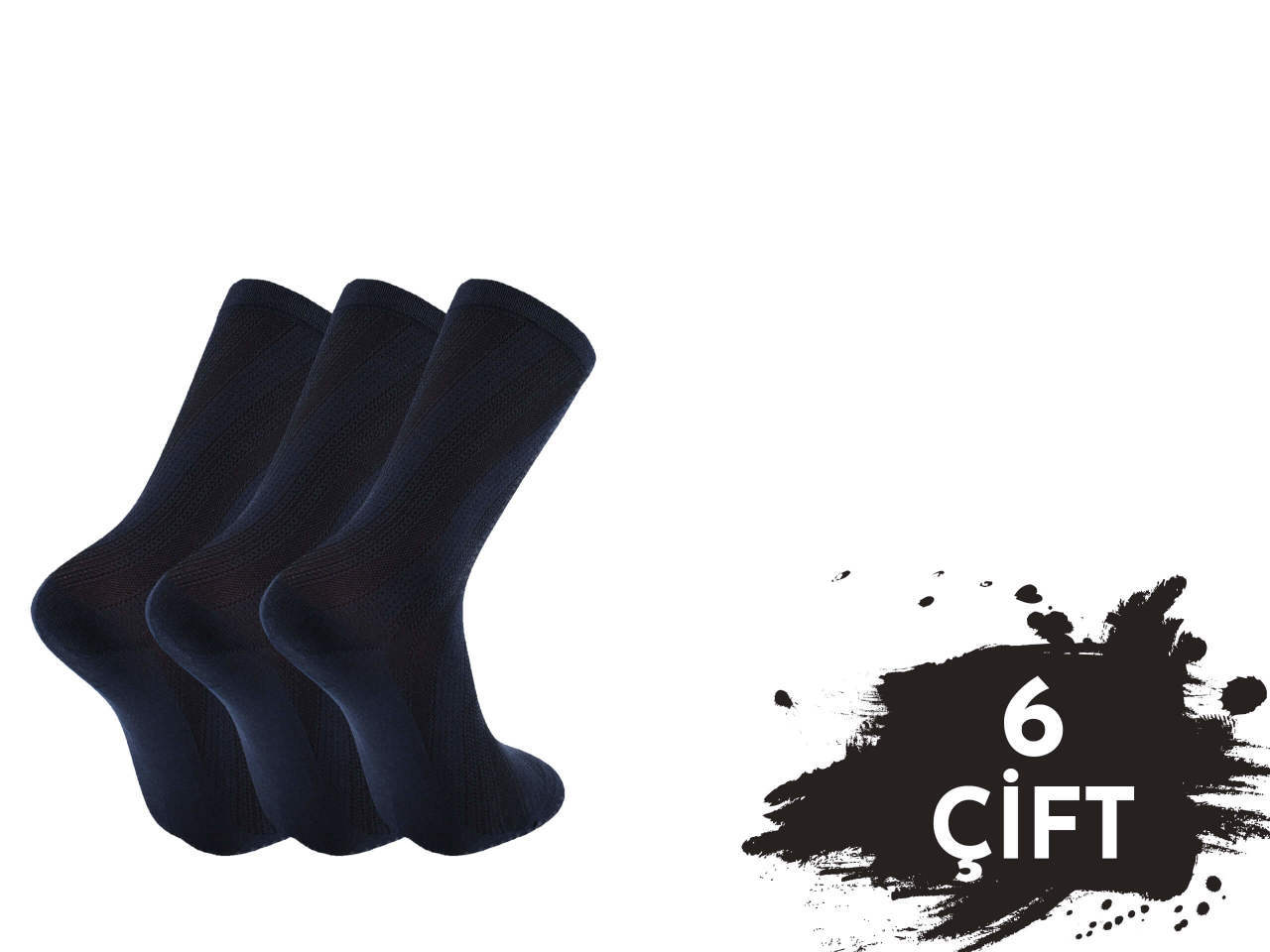 Pola 1409 Yazlık Likralı Erkek Bambu Çorap 6'lı