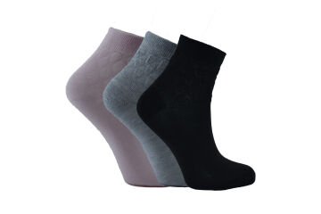 Şirin 4035-1 (36-40) Dikişsiz Bayan Yarım Konç Desenli Penye Patik Çorap 12'li