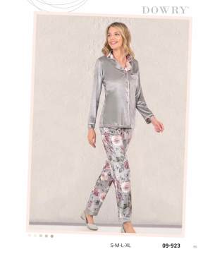 Dowry 09-923 Kadife Uzun Kol Bayan Pijama Takımı