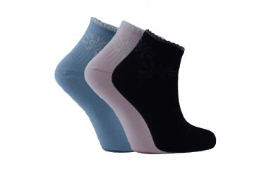 Şirin 4035-3 (36-40) Dikişsiz Bayan Yarım Konç Desenli Penye Patik Çorap 12'li