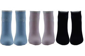 Şirin 4035-3 (36-40) Dikişsiz Bayan Yarım Konç Desenli Penye Patik Çorap 12'li