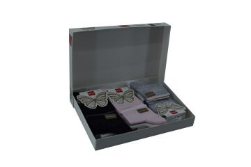 Şirin 4035-3 (36-40) Dikişsiz Bayan Yarım Konç Desenli Penye Patik Çorap 12'li