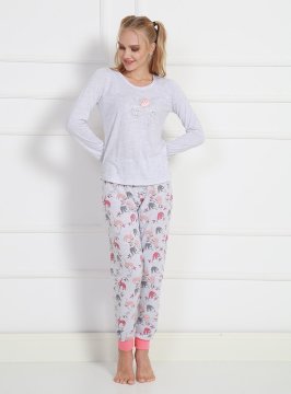 Vienetta 0158 Uzun Kollu Bayan Pijama Takımı