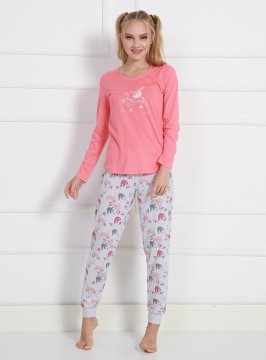 Vienetta 0158 Uzun Kollu Bayan Pijama Takımı