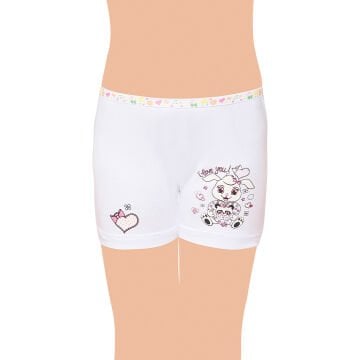 Tutku 0181 Elestan Baskılı Kız Çocuk Boxer Şort 6'lı