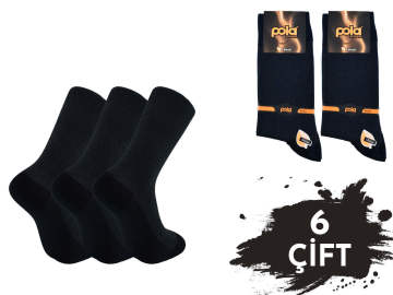 Pola 1245 Dört Mevsim Likralı Erkek Modal Çorap 6'lı