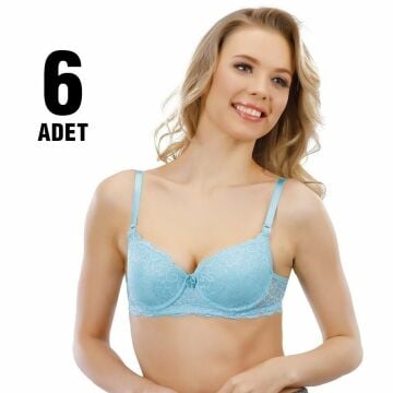 Liza 1015 Desteksiz Dantelli Bayan Sütyen 6'lı