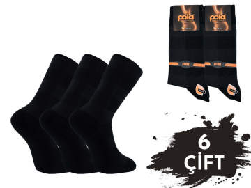 Pola 1244 Dört Mevsim Likralı Erkek Modal Çorap 6'lı