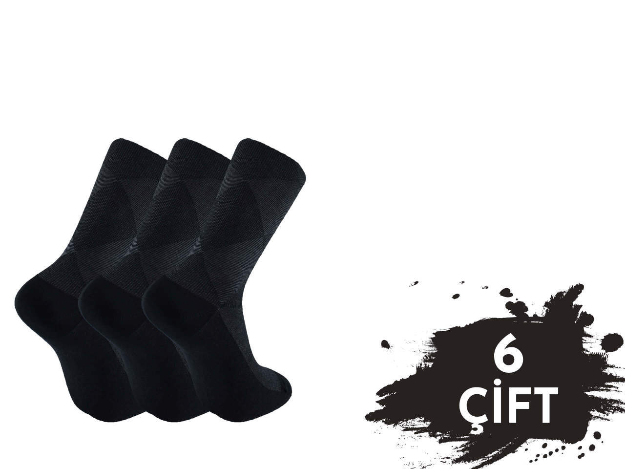 Pola 1246 Dört Mevsim Likralı Erkek Modal Çorap 6'lı