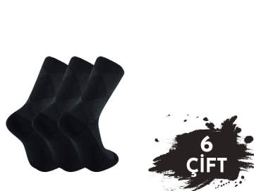 Pola 1246 Dört Mevsim Likralı Erkek Modal Çorap 6'lı