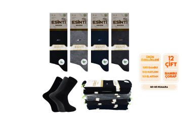 Esinti 25-8 Dikişsiz Kokulu Erkek Bambu Soket 12'li