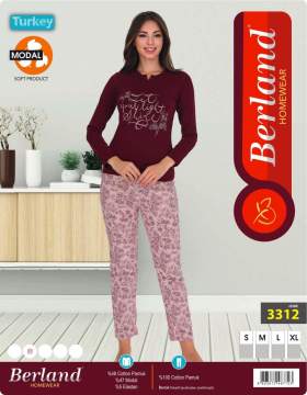 Berland 3312 Modal Uzun Kol Bayan Pijama Takımı