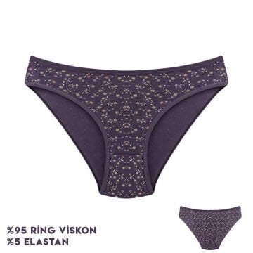 Dondeza 164-6 (M) Desenli Viscon Bayan Bikini 12'li