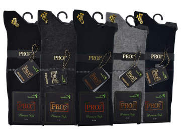 PRO 17619 Dikişsiz Likralı Erkek Bambu Çorap 12'li
