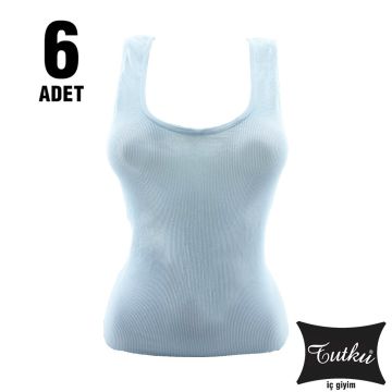 Tutku Elestan Geniş Askılı Kaşkorse Bayan Atlet 6'lı