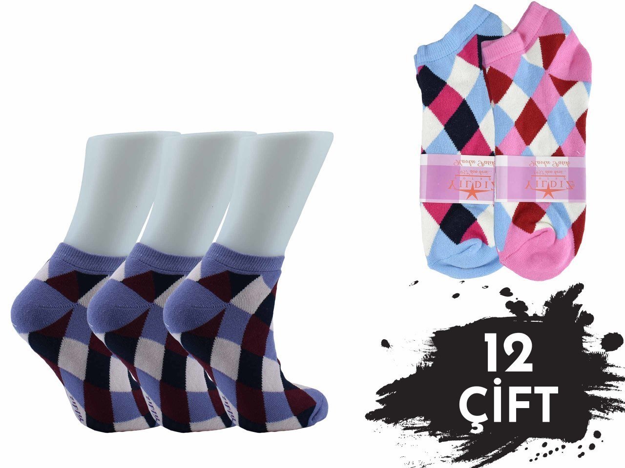 Yıldız 3869 Bayan Havlu Patik 12'li