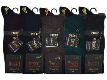 PRO 17630 Dikişsiz Likralı Erkek Bambu Çorap 12'li