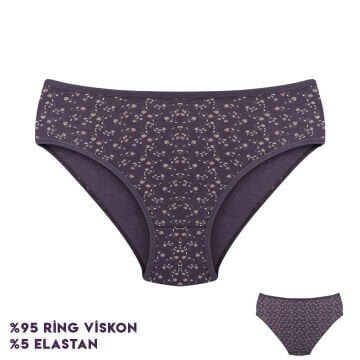 Dondeza 264-11 (L) Desenli Viscon Bayan Bikini 12'li