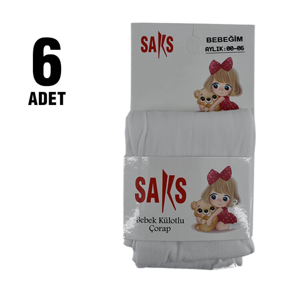 Saks Micro 50 Denye Kız Çocuk Bebeğim Düz Külotlu Çorap 6'lı