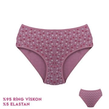 Dondeza 364-1 (XL) Desenli Viscon Bayan Bikini 12'li