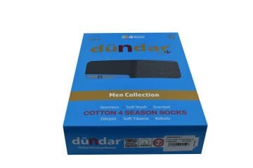 Dündar Dikişsiz Yıkamalı Kokulu Jakarlı Erkek Likralı Penye Çorap 12'li