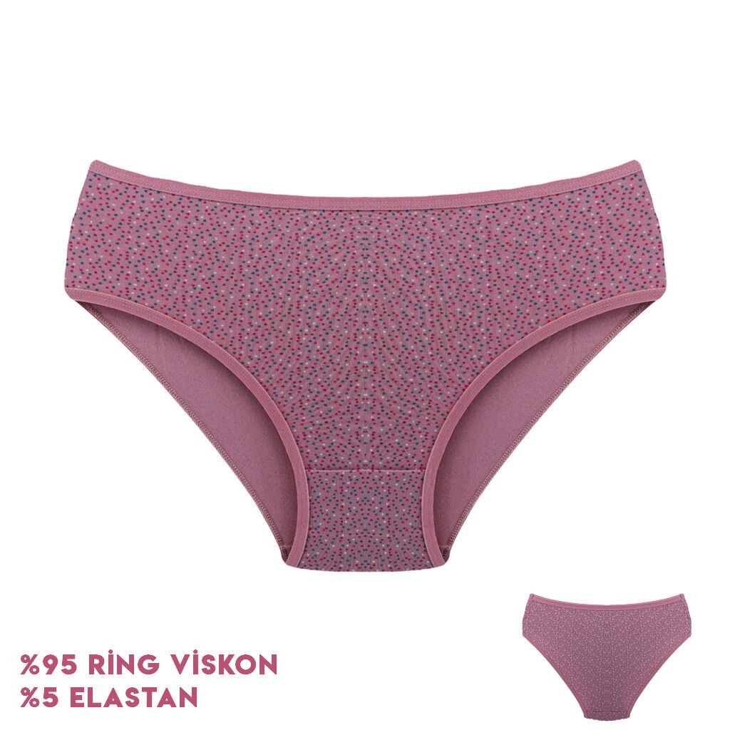 Dondeza 264-3 (L) Desenli Viscon Bayan Bikini 12'li