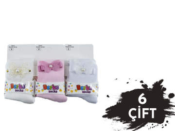 Berka 6-12 Aylık Aksesuarlı Çocuk Külotlu Çorap 6'lı