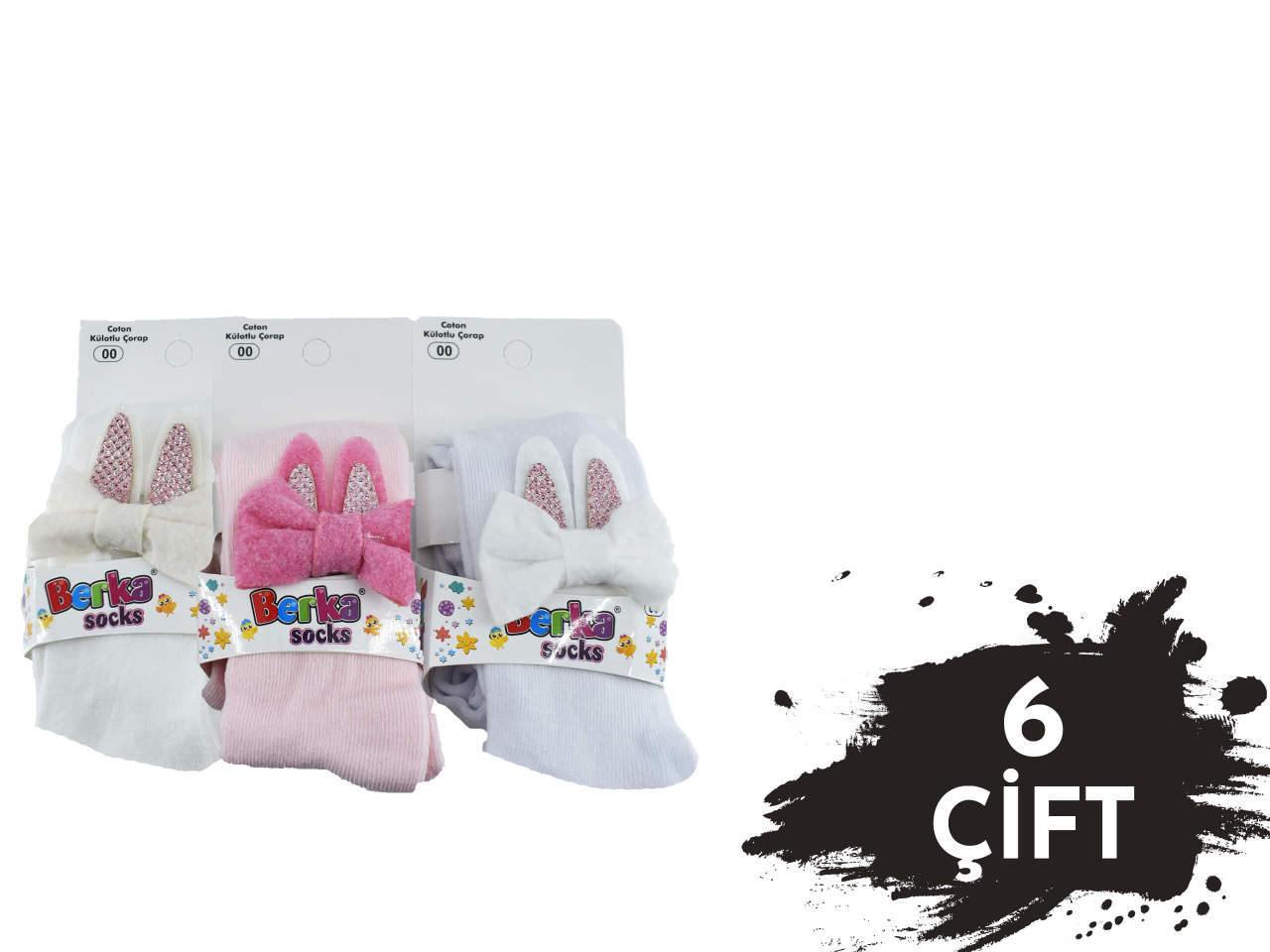 Berka 0-6 Aylık Aksesuarlı Çocuk Külotlu Çorap 6'lı