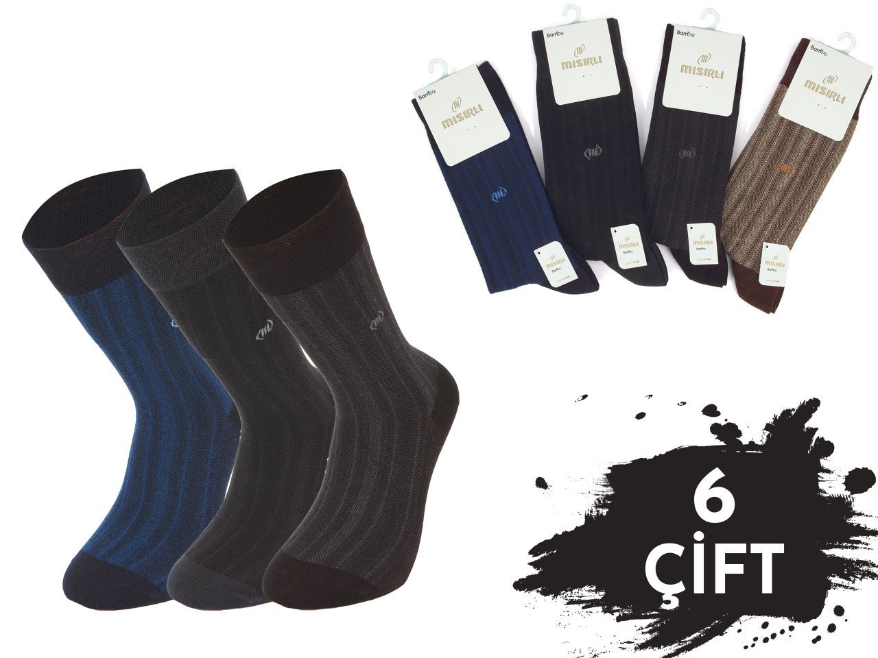 Mısırlı 1217 Bambu Dikişsiz Erkek Çorap 6'lı