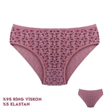 Dondeza 264-4 (L) Desenli Viscon Bayan Bikini 12'li