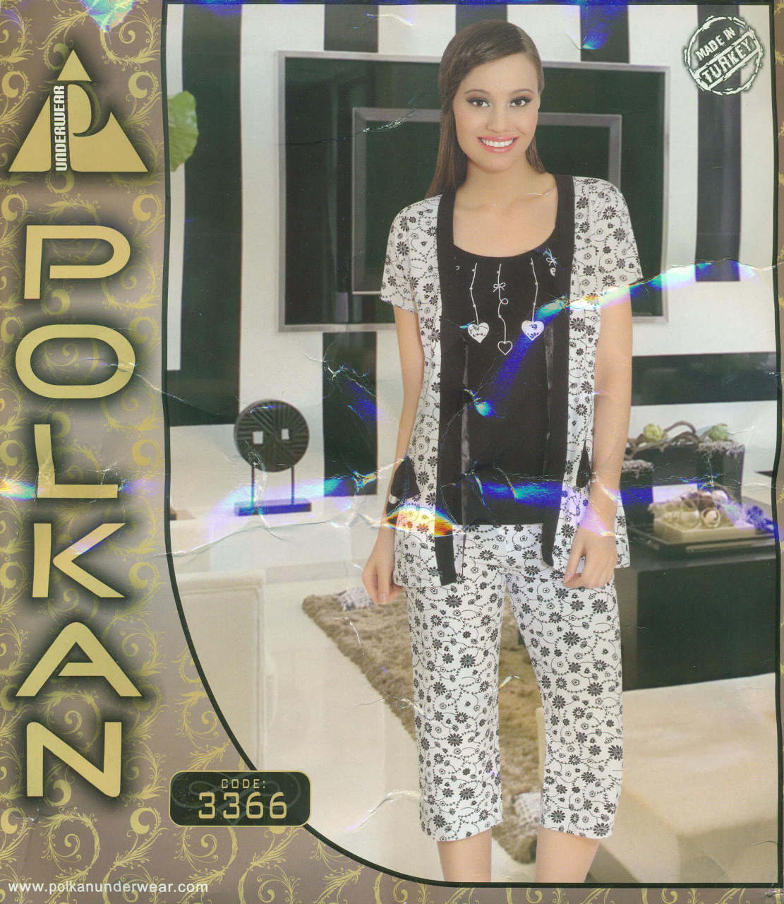 POLKAN 3366 BAYAN PİJAMA TAKIMI 3 LÜ