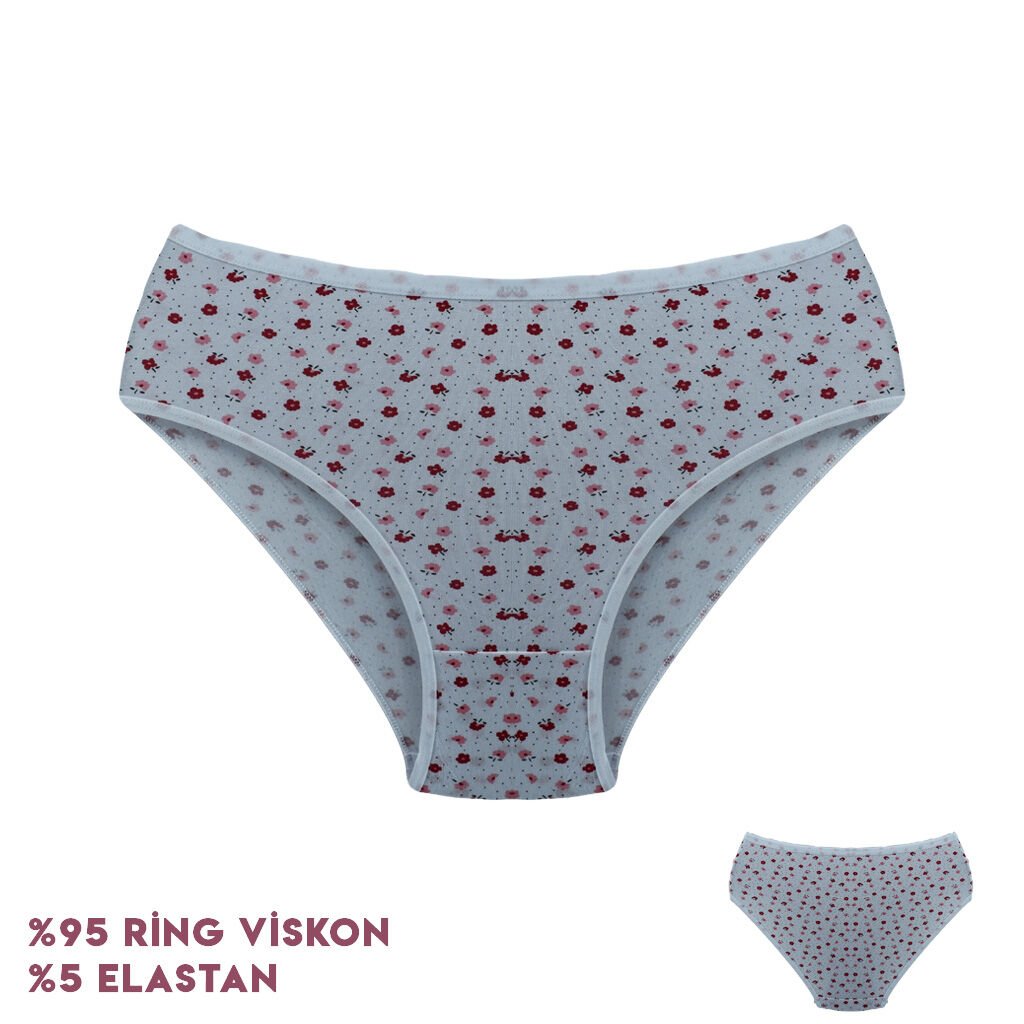 Dondeza 264-7 (L) Desenli Viscon Bayan Bikini 12'li