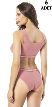 Kota 4511 Bayan Kaşkorse Bikinili Pedli Büstiyer Takım 6'lı