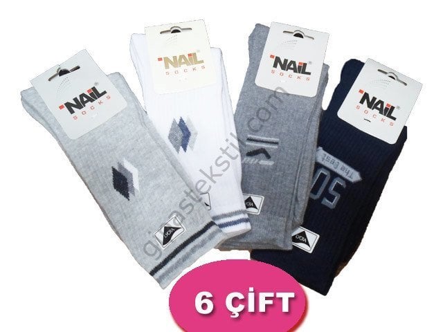 Nail Erkek Spor Tenis Çorap 6'lı