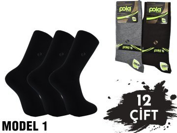 Pola Bambu Erkek Dikişsiz Çorap 12'li