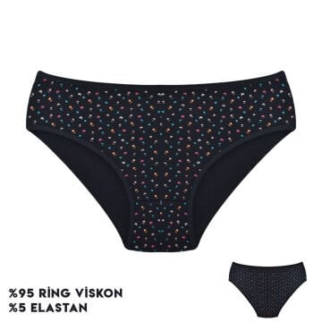 Dondeza 264-13 (L) Desenli Viscon Bayan Bikini 12'li